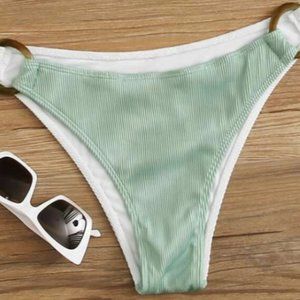 Mint and White Bikini Bottom Size M